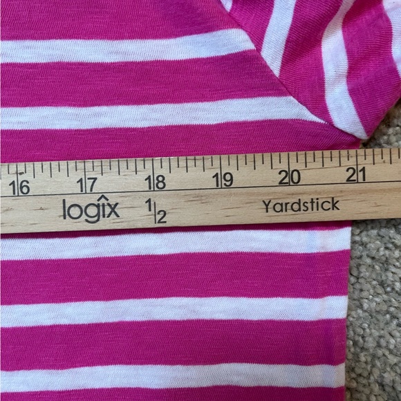 Ralph Lauren Sport Top Bright Pink Striped Boatneck Long Sleeve T Shirt Size XL - Picture 5 of 6
